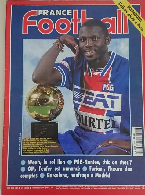 France Football Vintage – Ballon D'Or 1995 N°2594 – George Weah – Édition Originale