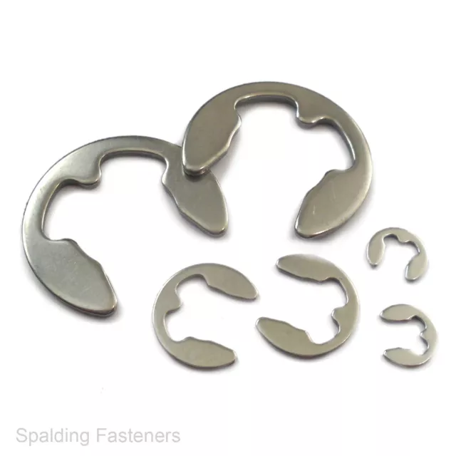 A2 Stainless Steel Metric External E Clip Washer Retaining Rings Circlip Clips