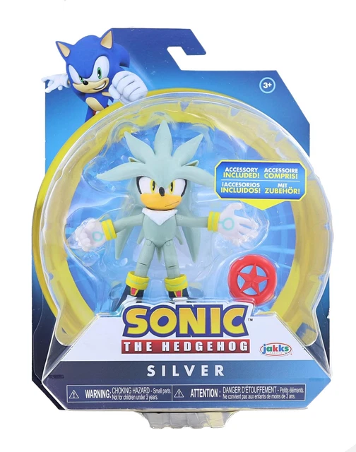 SONIC THE HEDGEHOG 4 Inch Figure Silver (Modern) with Red Star Ring £32 ...