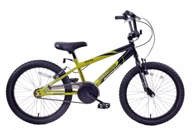 Boys Bike Rocky 20" Wheel BMX Bike Kids Childrens Childs Bicycle Green Age 7+