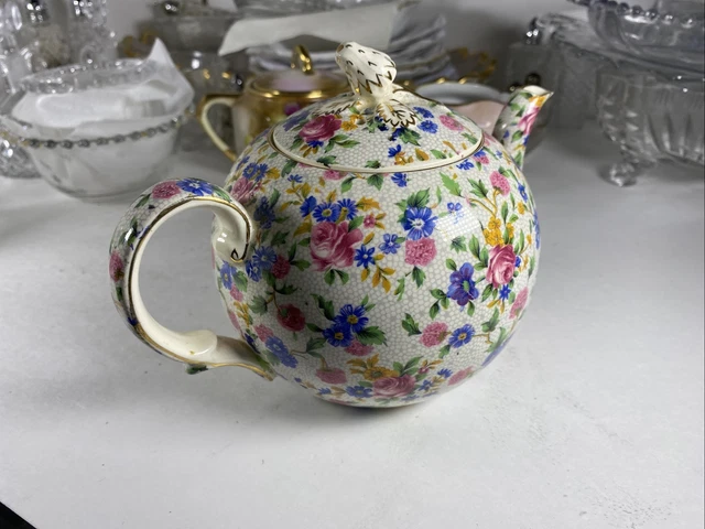 Royal Winton England Grimwades Old Cottage Chintz Tea Pot Strawberry Fenial Cn 12