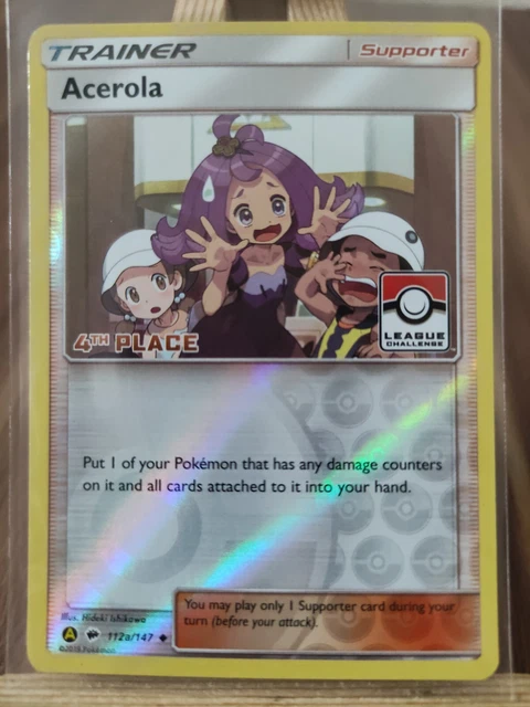 Acerola 112A/147 4th Place Alternate Art Ultra Rare Burning Shadows Pokemon Card