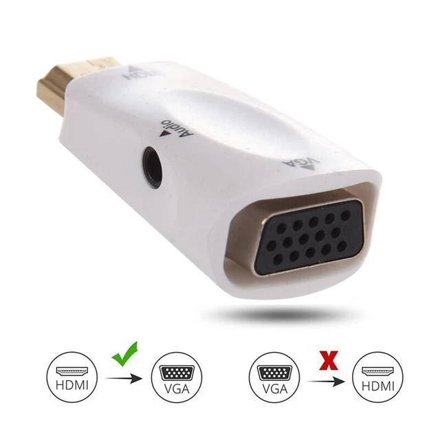1080P  Male to VGA Female Adapter Video Converter with Audio Output N3 white M4