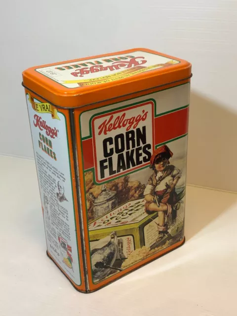 Coffret bonbon ancien - Boîte en métal Corn Flakes de Kellogg's rouge 1906