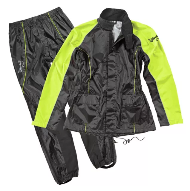 Joe Rocket RS-2 Womens 2-Piece Motorcycle Rain Suit Black/Hi-Viz