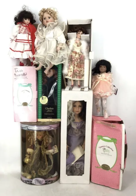 9 Collectible Porcelain Doll Lot ft. American Classics Collection & More!