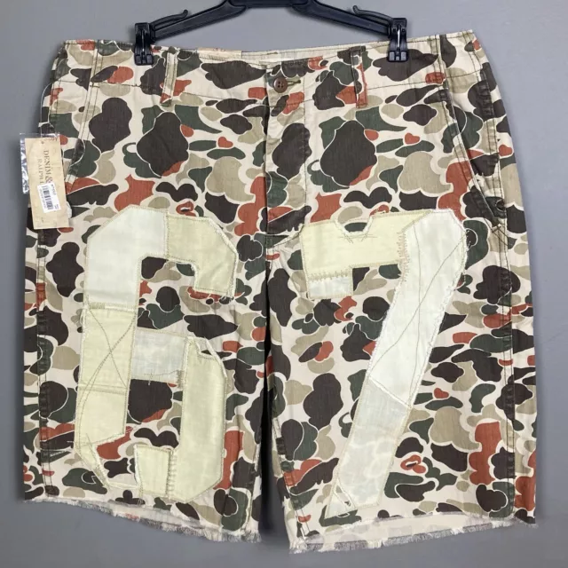 Denim & Supply Ralph Lauren shorts Men’s size 36 camo patches numbers cutoff NWT