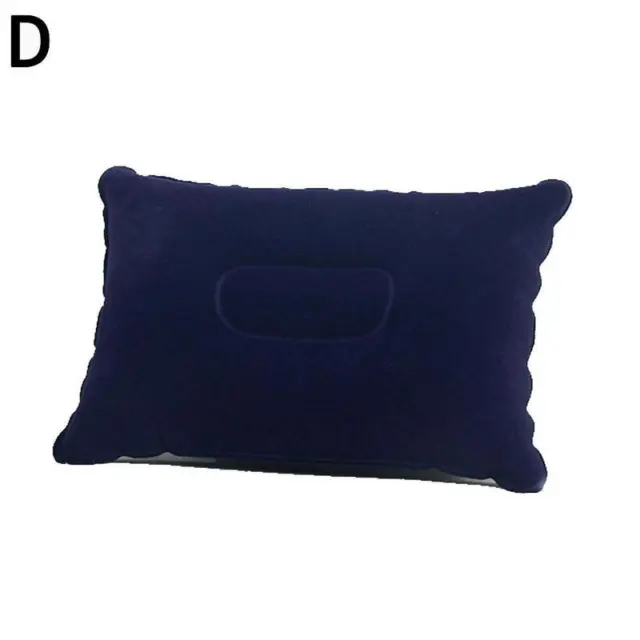 Navy blue Inflatable PVC And Nylon Pillow Soft Blow up Sleep Best Camping Cus D1