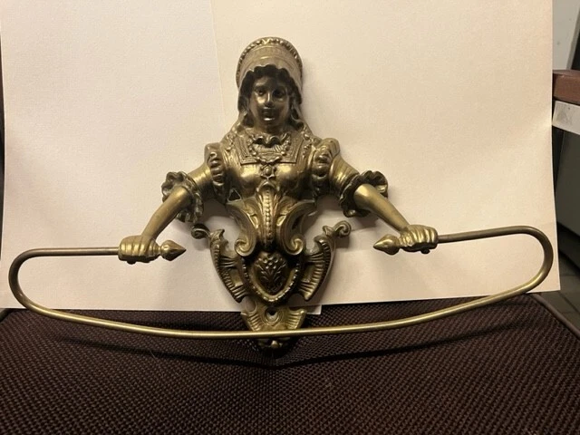 Vintage Brass Victorian Lady towel holder