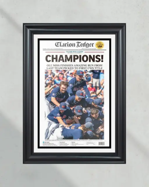 2022 Ole Miss Rebels “Clarion Ledger” College World Series Baseball Champions