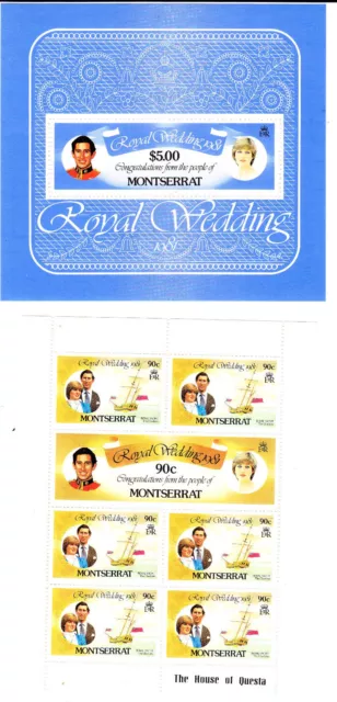 Montserrat postage stamps - 1981 Royal wedding 4 x MNH Minisheets - 2 scans