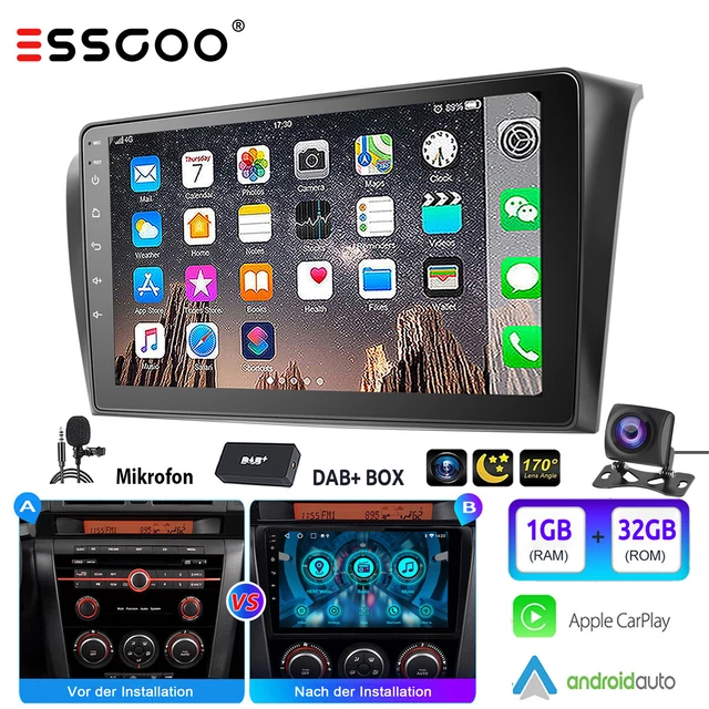 Autoradio Android 13 Pour Toyota Corolla Verso 2003-2009 - 9 Pouces - CarPlay/Android Auto - GPS, WiFi, Bluetooth - 3
