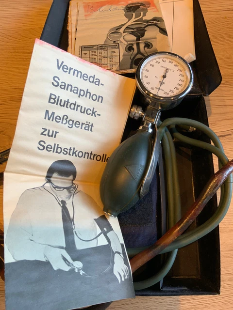 Rarität.. altes, komplettes Vermeda SANAPHON Oberarm-Blutdruckmessgerät