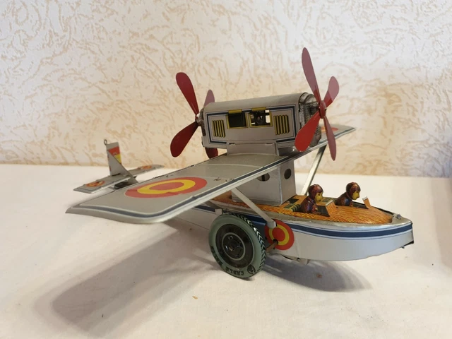 Jouet Vintage Hydravion à Clé - Idéal S - Années 60 - Boîte D'Origine - 24 Cm