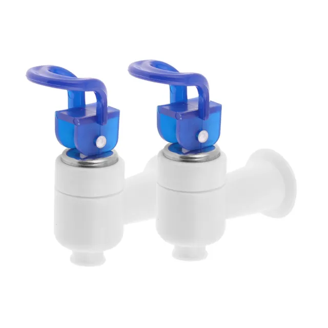 Tapón del dispensador de agua de plástico de rosca de 16mm 2 pcs blanco azul