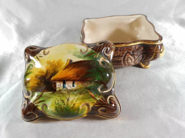 Bonbonnière / Boite A Bijoux En Faïence / Céramique H Bequet Quaregnon Belgique