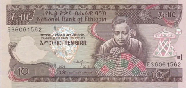 Ethiopia 10 Birr Uncirculated Banknote. 2009/ 2017 Single 10 Birr Ethiopian Bill