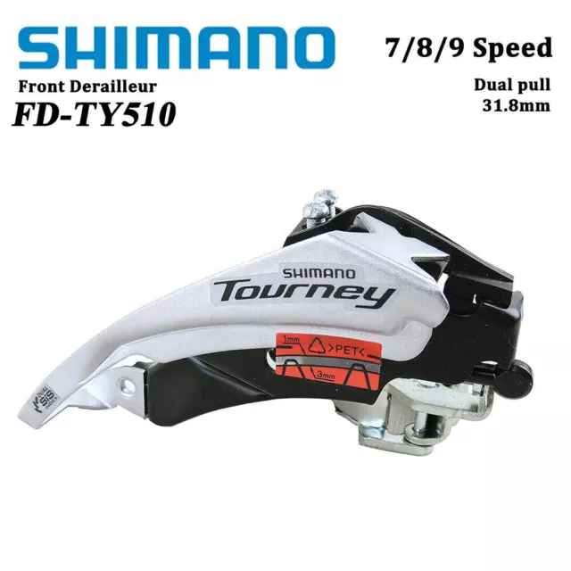 Shimano Tourney FD-TY510 6/7/8 Speed Front Derailleur Clamp-on Dual pull 34.9mm