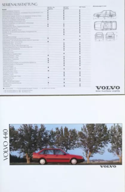 Volvo 440 Prospekt Brochure von 1990, 40 Seiten