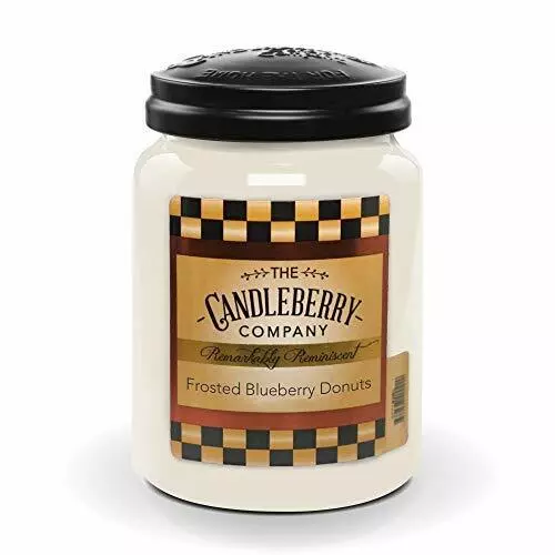 Candleberry Frosted Blueberry Donuts Candle , Large Glass Jar, 26 oz