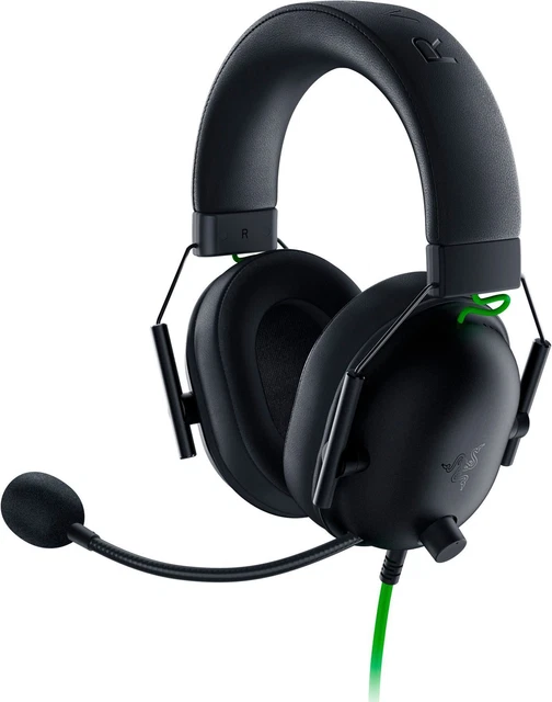 Razer Blackshark V2 X Over Ear Kopfhörer Kabelgebunden (Schwarz, Grün) Schwarz,