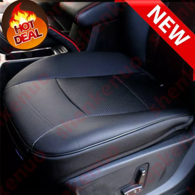 Universal PU Leather Car Seat Cover Protector Cushion Front Seat Cover Black
