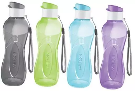 MILTON Water Bottle Kids Reusable Leakproof 17 Oz 4-Pack Plastic Pastel 4 pack