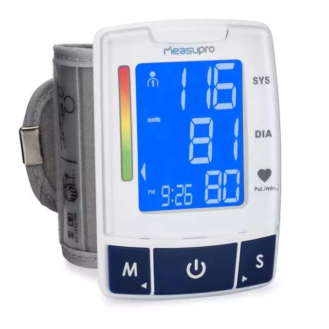 MeasuPro EasyRead Automatic Digital Heart Rate & Wrist Blood Pressure Monitor