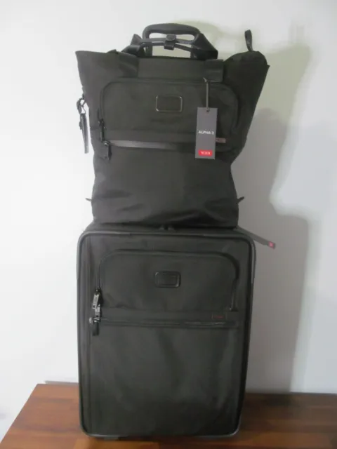 TUMI Luggage Set, 2 Wheel Global Rolling Carry On & Alpha 3 Laptop Backpack, NWT