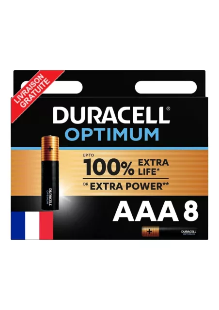 Piles Duracell Alcalines AAA Optimum LR03 1.5 V MX2400 Paquet Lot 4 8 12 Neuves 2