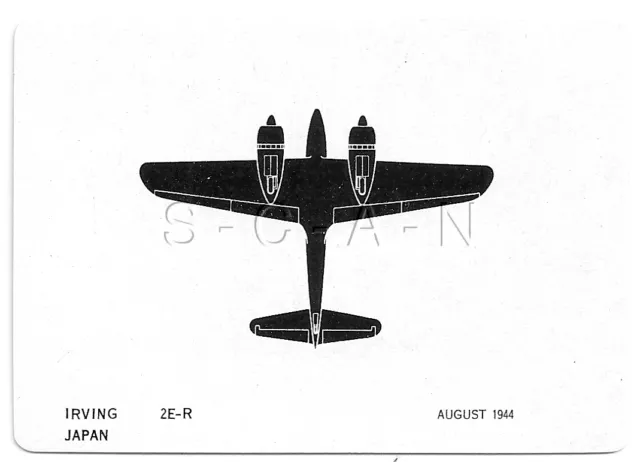 WWII Double Sided Recognition Photo Card- Fighter- Irving - Japan- 1944