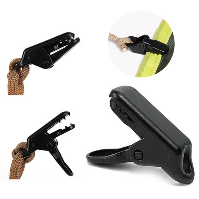 10Pcs Awning Clamp Tarp Clips Snap Hangers Tent Camping Survival Tighten Tool B&
