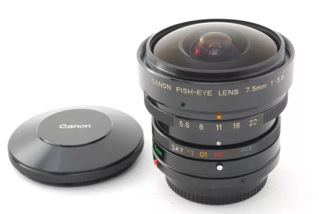 VIDEO【MINT w/Cap】 Canon New FD 7.5mm f5.6 Fish Eye Wide Angle MF Lens From JAPAN 2