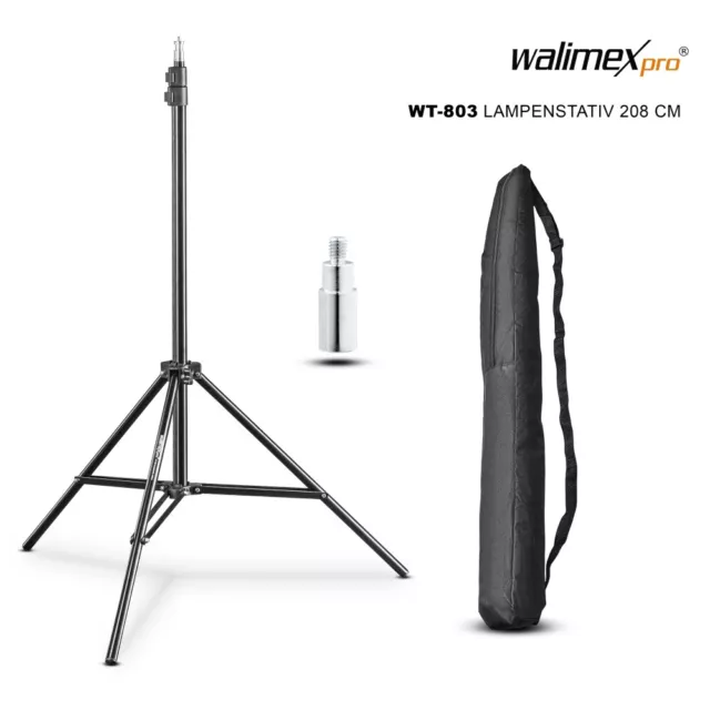 Walimex pro WT-803 Lampenstativ 208 cm inkl. Tasche und Adapter by