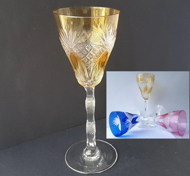 1. De 3. Verre à Vin Coupé à la Main Poli Um 1900 L394