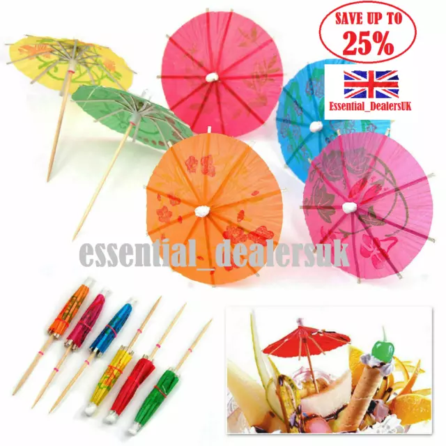 12 x Cocktail Umbrellas Party Drink Decoration Umbrella Birthday Wedding Novelty