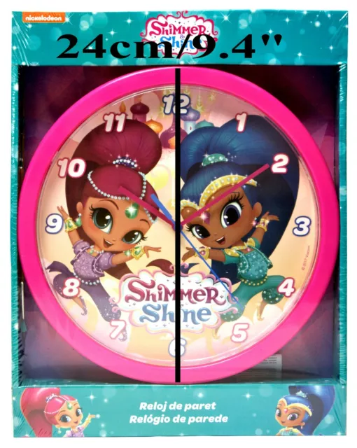 Reloj de pared para niños, reloj de pared Shimmer & Shine, con licencia oficial, marca 2