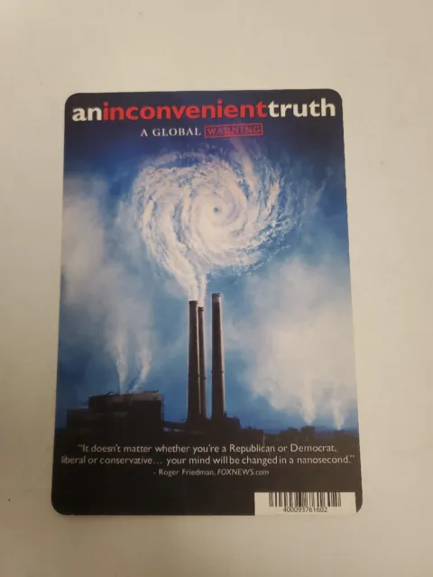 An Inconvenient Truth BLOCKBUSTER SHELF DISPLAY DVD BACKER CARD ONLY 5.5" X 8"
