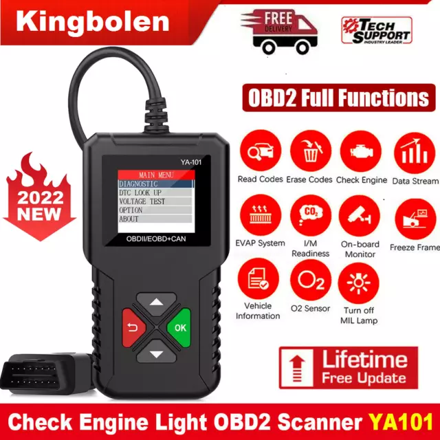 2024 Ver. EDIAG OBD2 Scanner YA-101 Auto Code Reader for Check Engine  Light,O2 Sensor,EVAP Test,On-Board Monitor Test,Smog Check,OBD2 Diagnostic  Scan