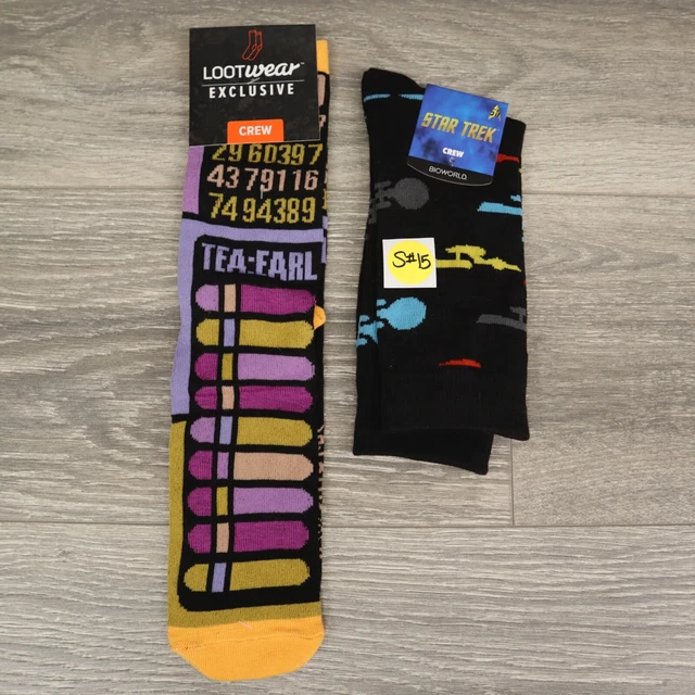 Loot Crate Wear X2 Pairs Star Trek Mix and Match Adult Non-Slip Crew Socks