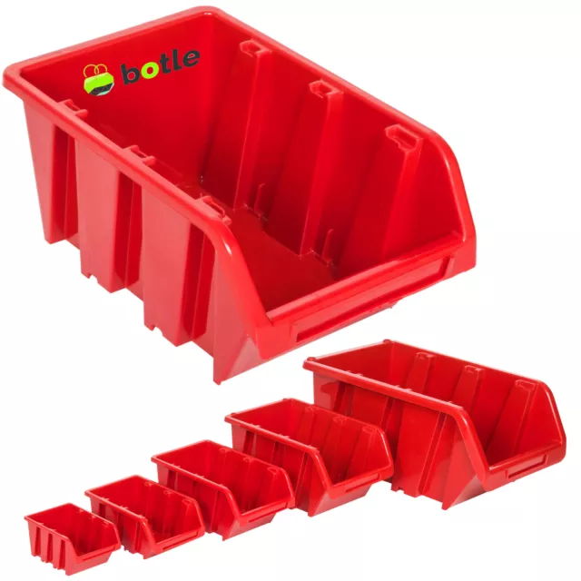 Boîtes empilables atelier de tri boîte rouge 6 taille boîtes de rangement