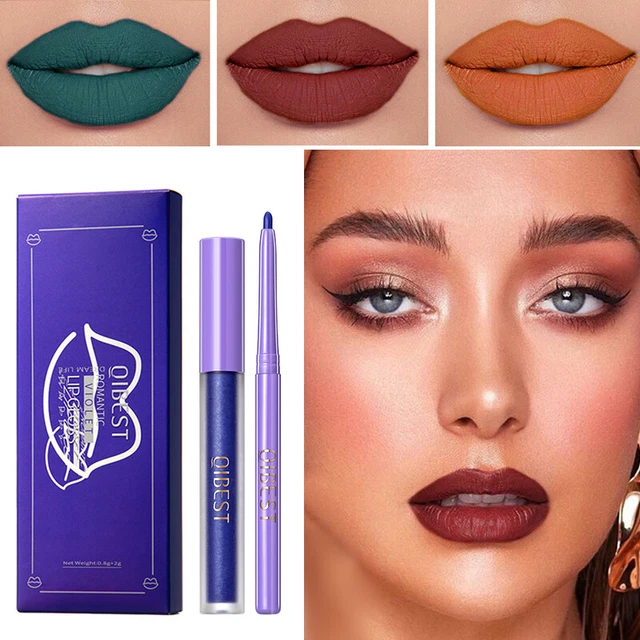 8 colores mate lápiz labial resistente al agua lápiz delineador lápiz de contorno de labios largo ❉��