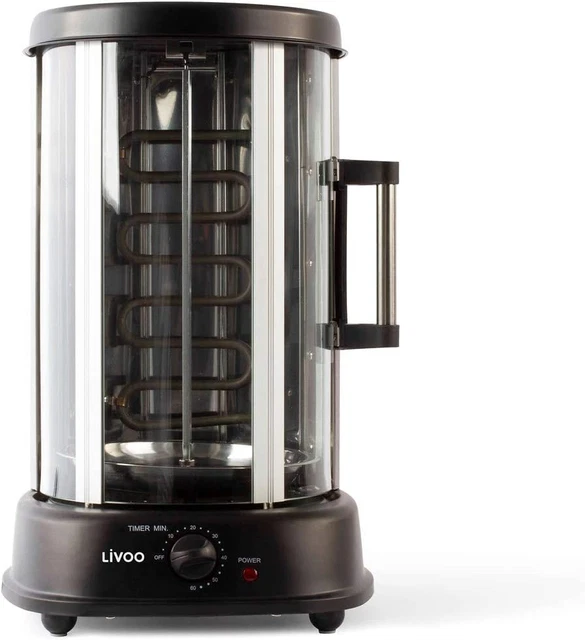 LIVOO DOM323 Grill Vertical pour Kebab, Poulet Rôti 2,5 Kg, Brochettes |... 2