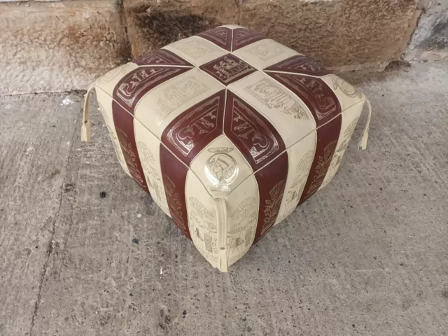 60er Vintage Hocker Sitzkissen Pouf Ottomane Kamelhocker 60s Kaminhocker 8