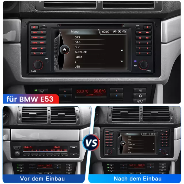 Für BMW 5er E39 X5 E53 Autoradio GPS Navi BT DAB RDS SWC DAB+ Inklusive SWC WIFI 3