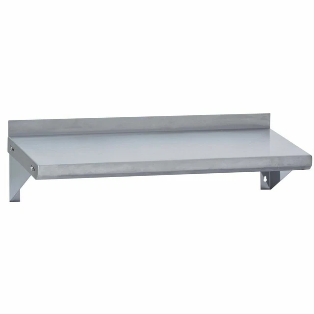Quality Stainless Steel Commercial Wall Mounted Shelf with Backsplash 33x12x2