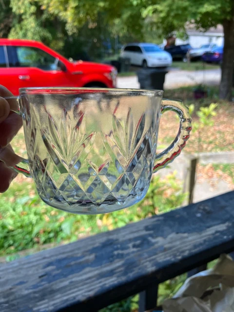 Anchor Hocking Glass Open Sugar - Precut Clear Pineapple Pattern 