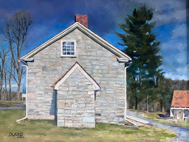 JOHN DUSKO  Original Painting.  1800s homestead.  Rare Chance to get an original