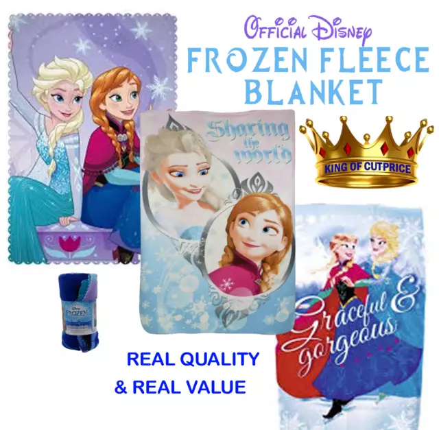 Official Disney Frozen Blanket Super Soft 100X150Cm Fleece 100% Poly Elsa Anna