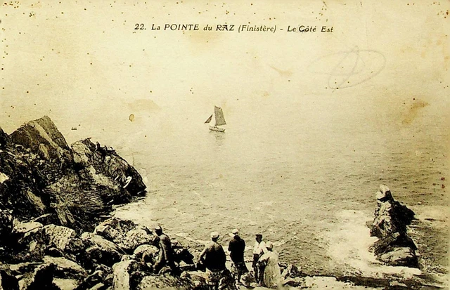 SEPHIL FRANCE 25c ON THE POINTE DU RAZ FINISTERE THE EAST COAST PPC TO PARIS